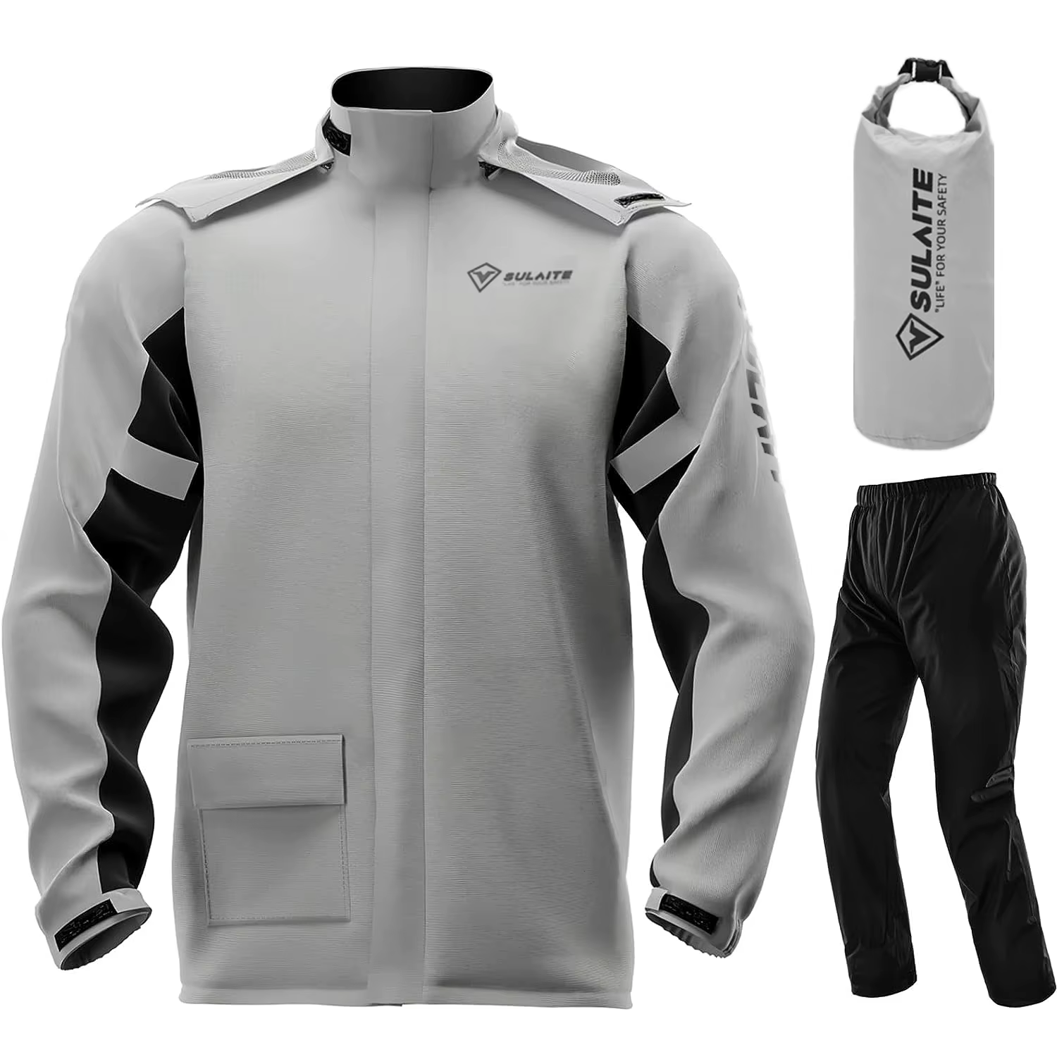 SULAITE Traje de lluvia Traje de equipo de lluvia para motocicleta para hombres y mujeres Chaquetas y pantalones Traje de lluvia transpirable impermeable reflectante 32,34€4.81.000