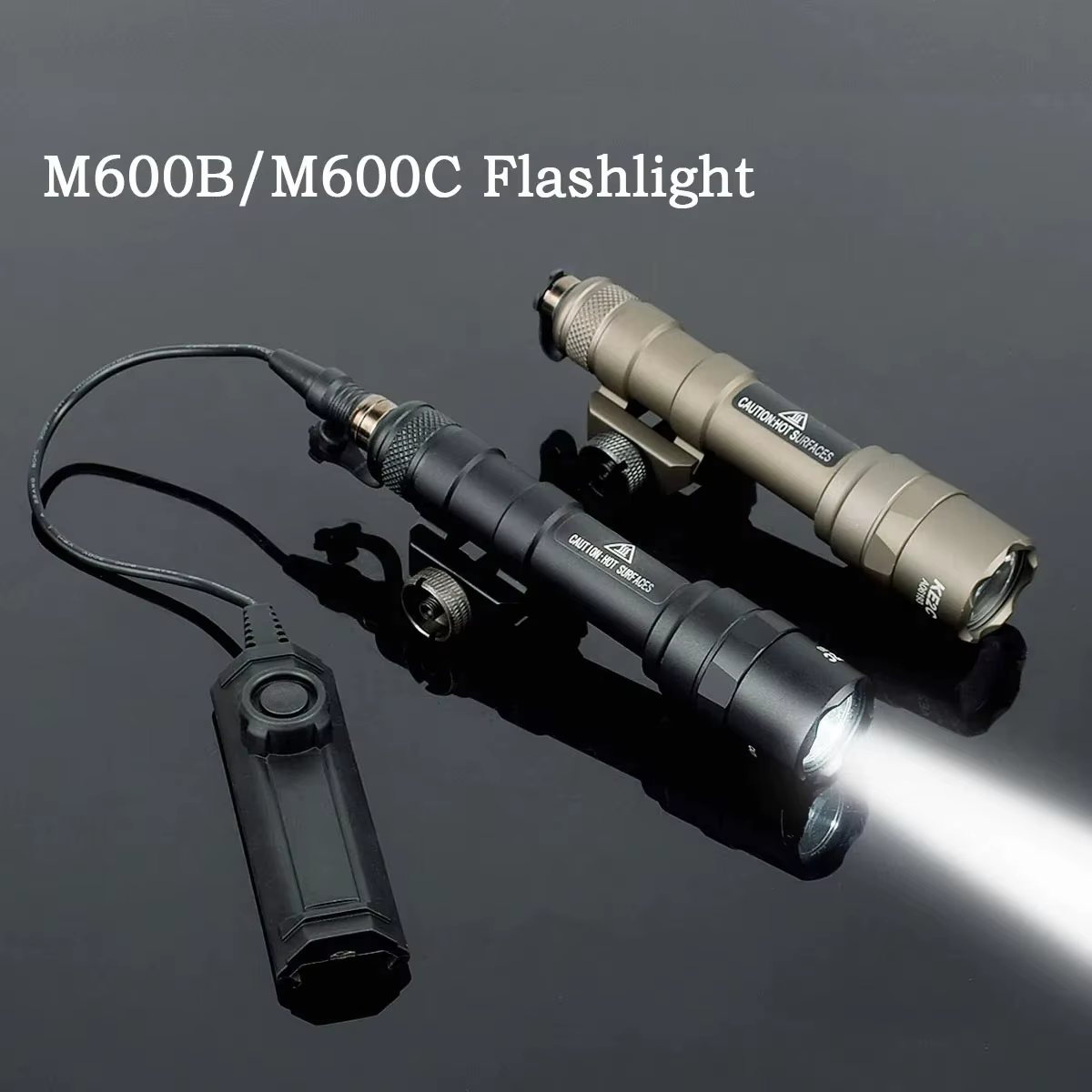 Linterna Táctica Surefir M600 M300 para Airsoft, Potente Linterna con Interruptor de Doble Presión, Riel AR15 de 20 mm, Lámpara LED Blanca para Caza, Luces de Exploración