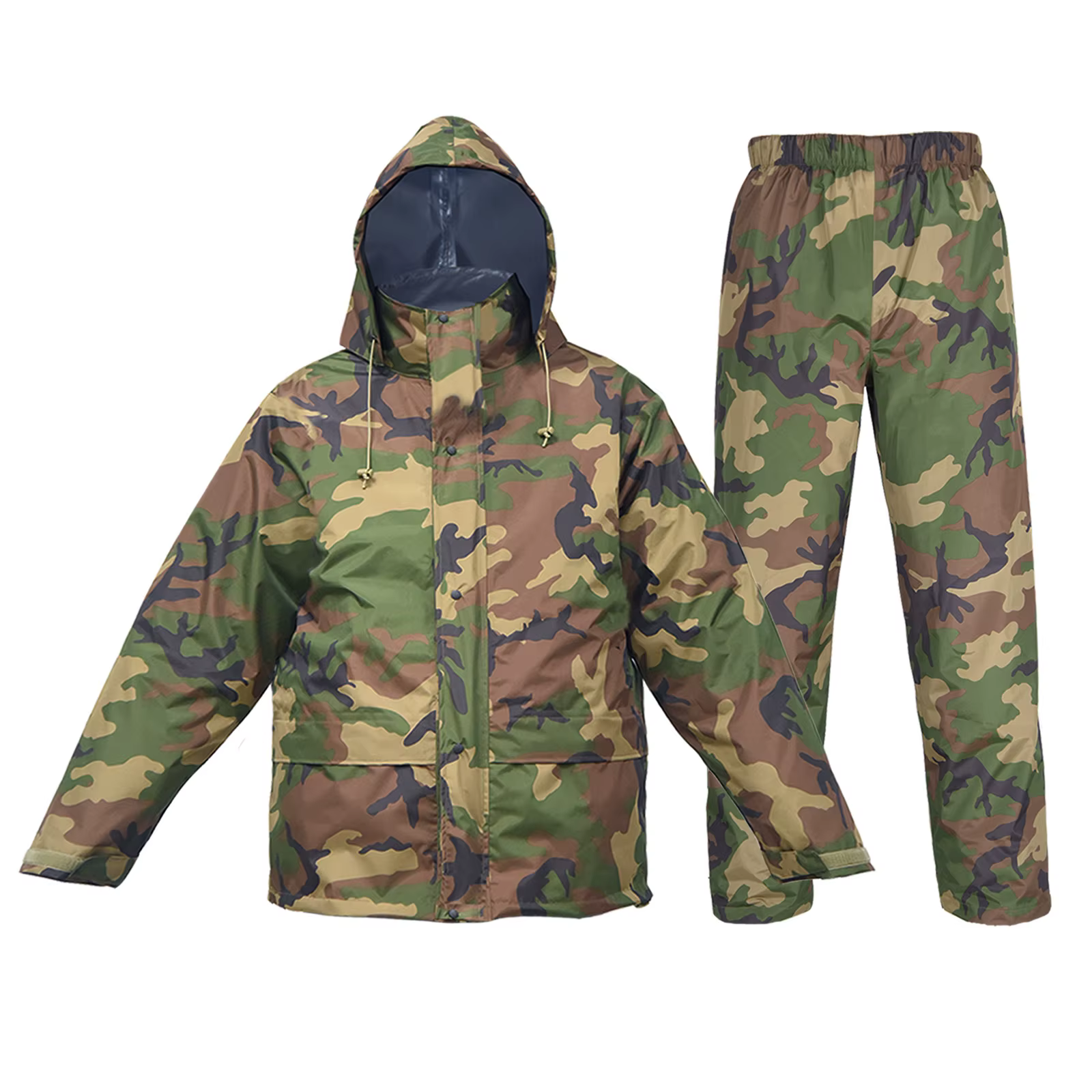 Poncho de camuflaje portátil para hombre, conjunto impermeable con pantalones de lluvia, ropa impermeable plegable, chaqueta de lluvia táctica para viaje 32,59€47,23€ -30%4.961 ven