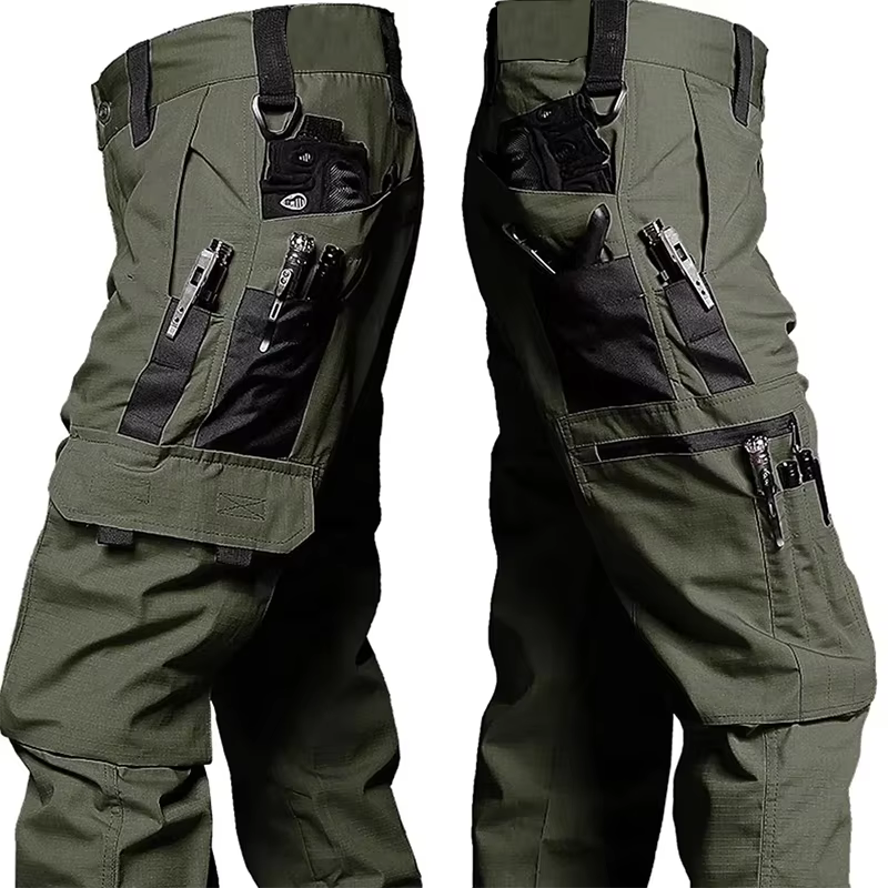Nuevos pantalones de trabajo tácticos para hombre, pantalones Cargo para exteriores, pantalones impermeables con múltiples bolsillos, ropa de trabajo para exteriores para otoño y p