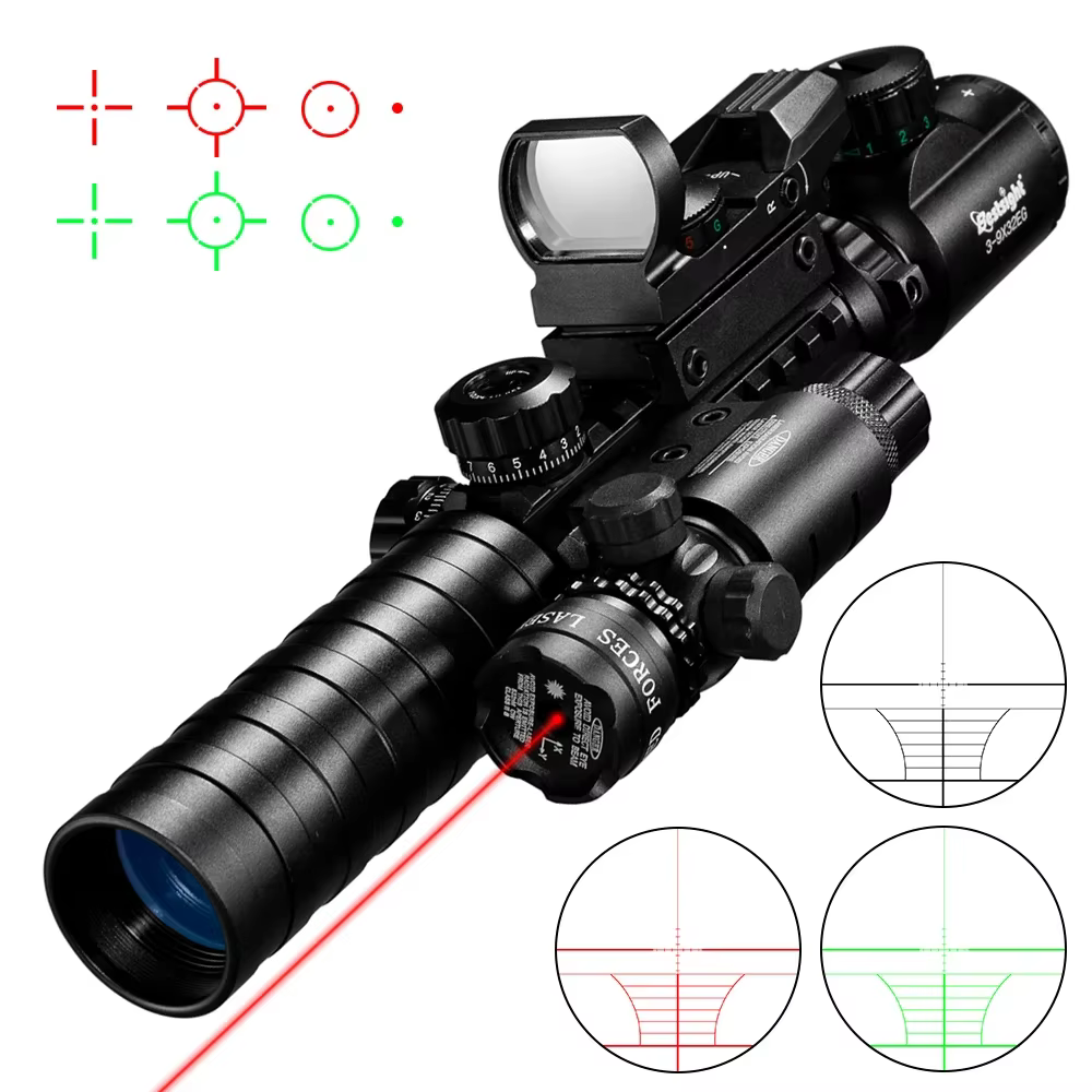 Mira Telescópica 3-9X32 EG 3 en 1, Mira de Caza con Iluminación Roja y Verde, con Retícula Holográfica Reflex 4, Mira de Punto Rojo y Verde, Caza 55,97€4.71.000+ vendidosAhorra 78,