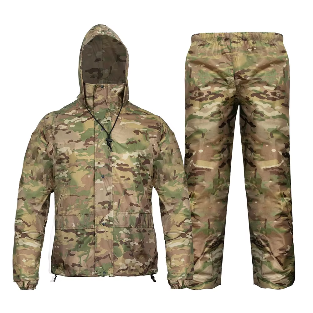 Conjunto de chubasquero plegable de camuflaje, traje de lluvia de viaje portátil, Poncho militar, artículos impermeables para pesca, chaqueta de tormenta de motocicleta 32,39€4.683
