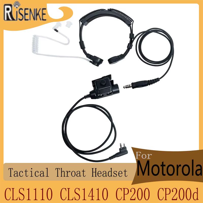 Auriculares tácticos para garganta, para Motorola CLS1110,CLS1410,CP200,CP200d, Walkie Talkie, micrófono de Radio bidireccional, auricular con U94 PTT 11,49€Ahorra 1,14€-5% con mon
