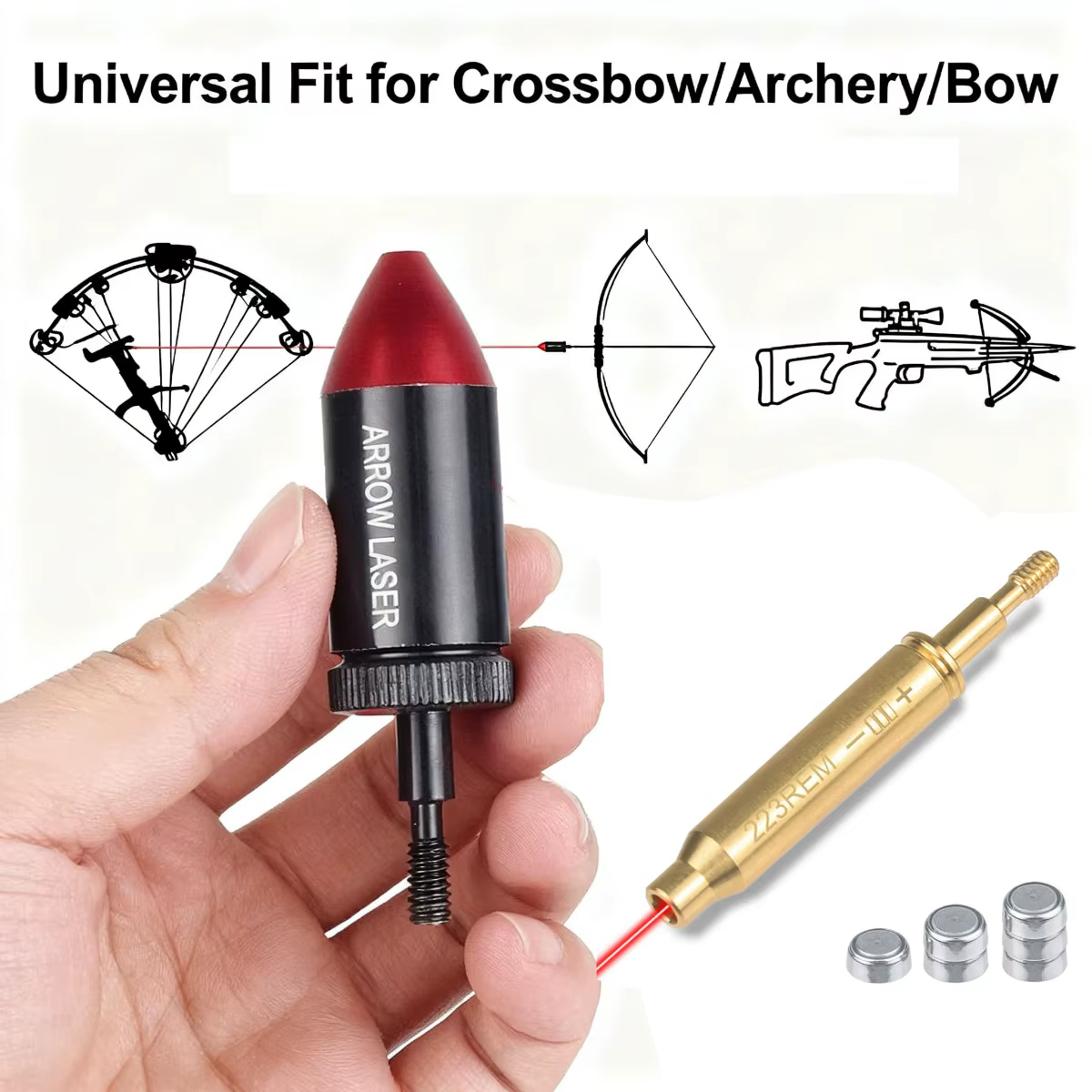 Estilo de flecha objetivo láser tiro caza ballesta tiro con arco láser puntuación colimador punto rojo vista láser arco flecha BoreSighter 8,49€4.6443 vendidosPrecio más bajo en 90
