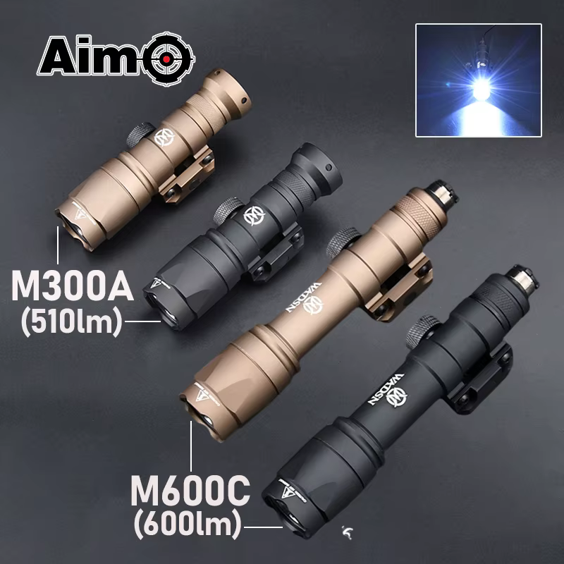Linterna Táctica WADSN Airsoft Surefir M600C M600 M300 para Rifle AR15, Linterna LED para Caza, Foco SF M300A, Lámpara para Armas
