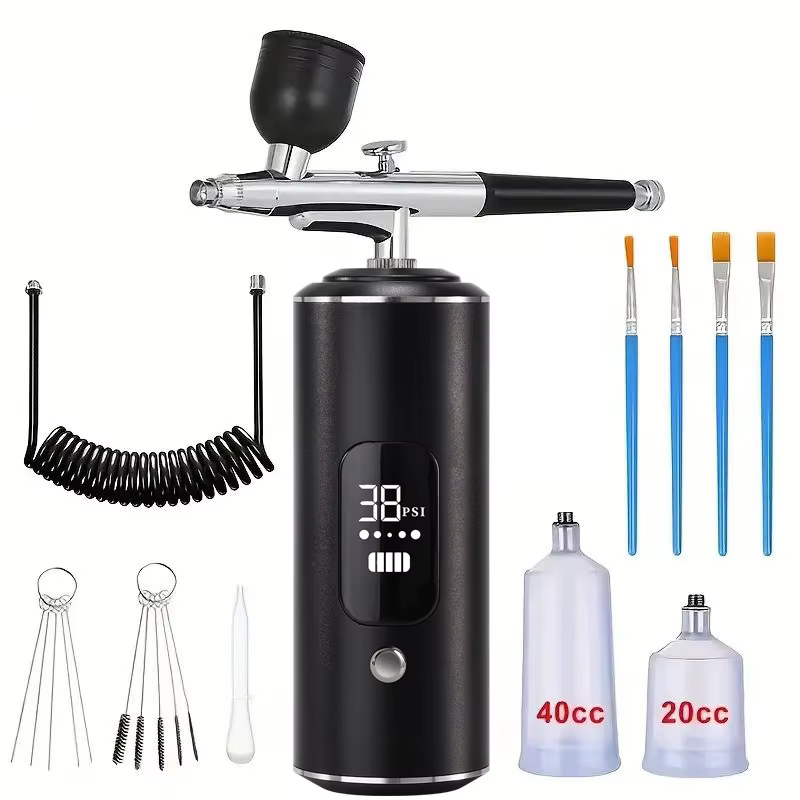 Kit de pistola pulverizadora inalámbrica con pantalla ajustable 3, juego de pistola de clavos, antiobstrucción, incluye boquilla de 0,3 mm, cepillo de limpieza, extensión 25,59€4.6