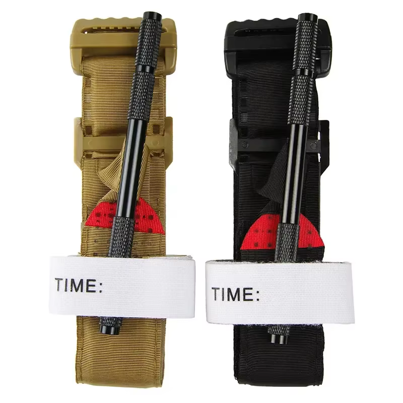Torniquete táctico de primeros auxilios con varilla de aluminio, presión rotativa, senderismo, Militar, equipo de supervivencia para acampar al aire libre, herramientas de rescate