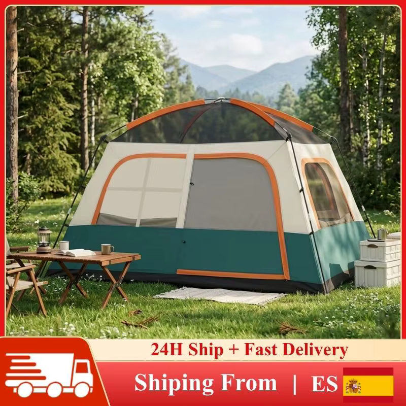 Carpa de Camping Familiar para Exteriores, Portátil, Plegable, Impermeable, para 4-6 Personas, con Bolsa de Almacenamiento, para Viajes de Picnic en Auto 66,89€4.990 vendidosAhorra
