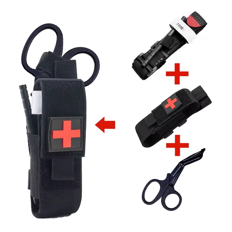 Botiquín táctico de primeros auxilios para exteriores, torniquete Molle, Kit de supervivencia, bolsa, estante de enfermería, equipo médico, bolsa de tijera, equipo para exteriores