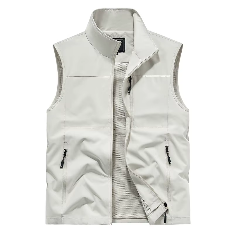 Nuevos chalecos finos de malla para exteriores de verano para hombre, chaquetas sin mangas para escalar, chalecos de carga transpirables con múltiples bolsillos para pesca 6XL 7,99