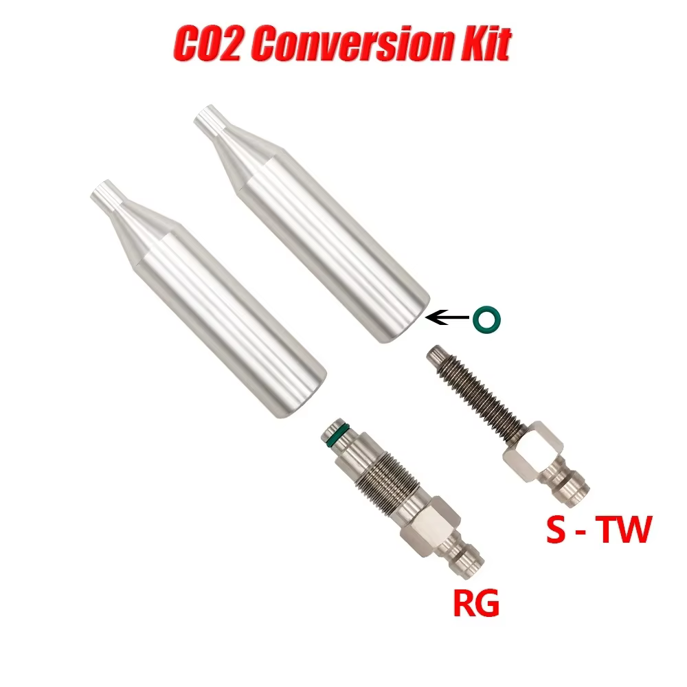 Kit de conversión de CO2 HPA Kit de convertidores de cartucho de 12 g HPA, roscado S-TW y RG, desconexión rápida de 8 mm 6,09€4.8494 vendidos5,79€ por Ud., ≥ 2 UdsAhorra 6,09€Previ