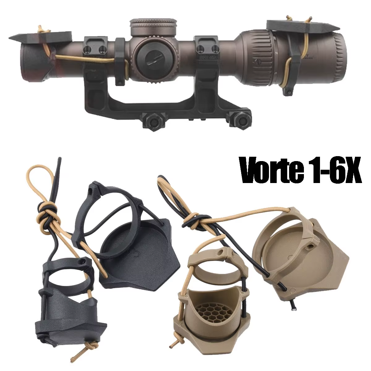 Montaje de mira para caza, cubiertas de lentes ópticas de puntería, mira telescópica Vorte, tapa de protección abatible hacia arriba, cubierta antipolvo de ocultar rápido para caza