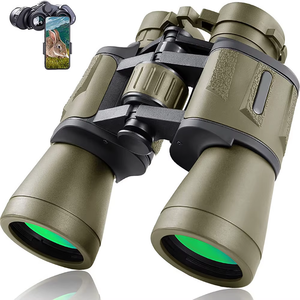 Binoculares militares 20x50 para adultos con adaptador para teléfono inteligente con prisma BAK4 lente FMC telescopio binoculares tácticos para senderismo 28,19€4.7700+ vendidosAho