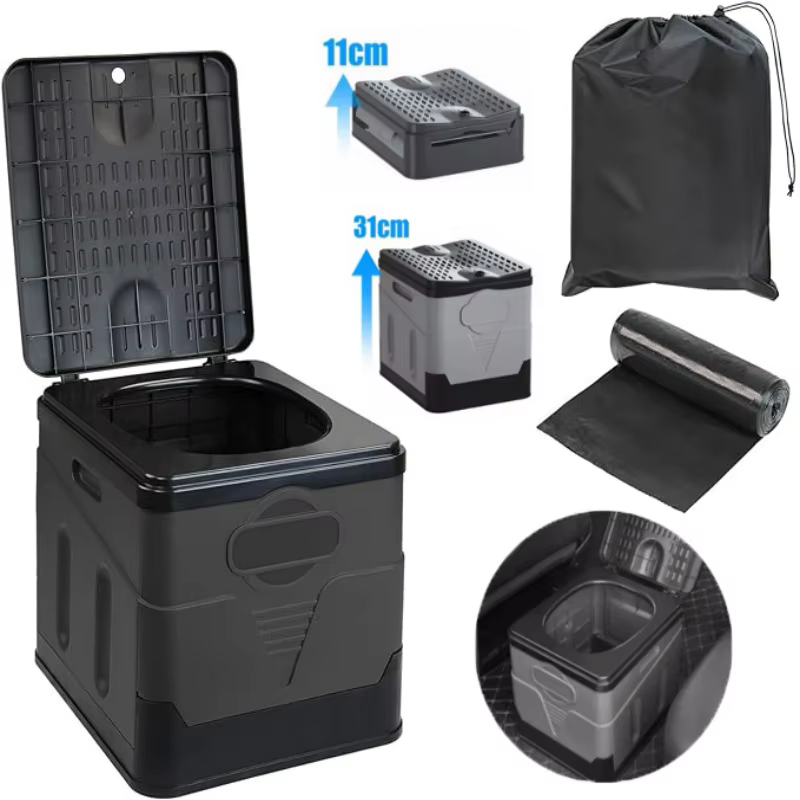 Inodoro portátil para coche, cubo de basura, viaje, campamento al aire libre, inodoro plegable para recorrido, autoconducción de emergencia para adultos y niños 20,19€4.6121 vendid