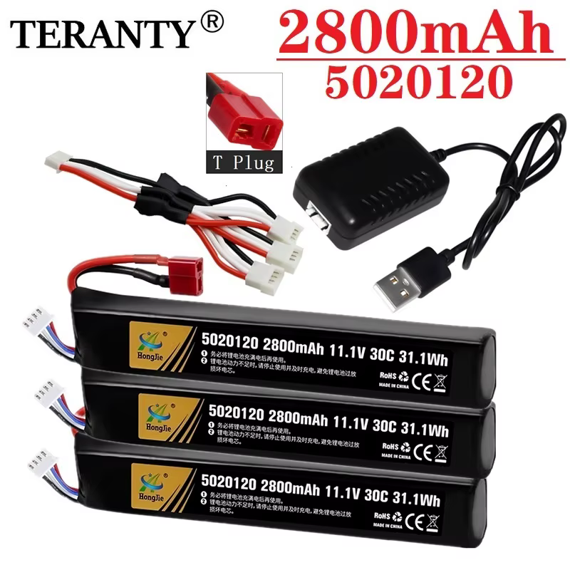 Juego de cargador de batería LiPo Airsoft para pistola de agua RC 11,1 V 3S 2800 mAh 30C 5020120 Para Airsoft BB pistola de aire juguetes eléctricos piezas de pistolas 9,19€4.351 v