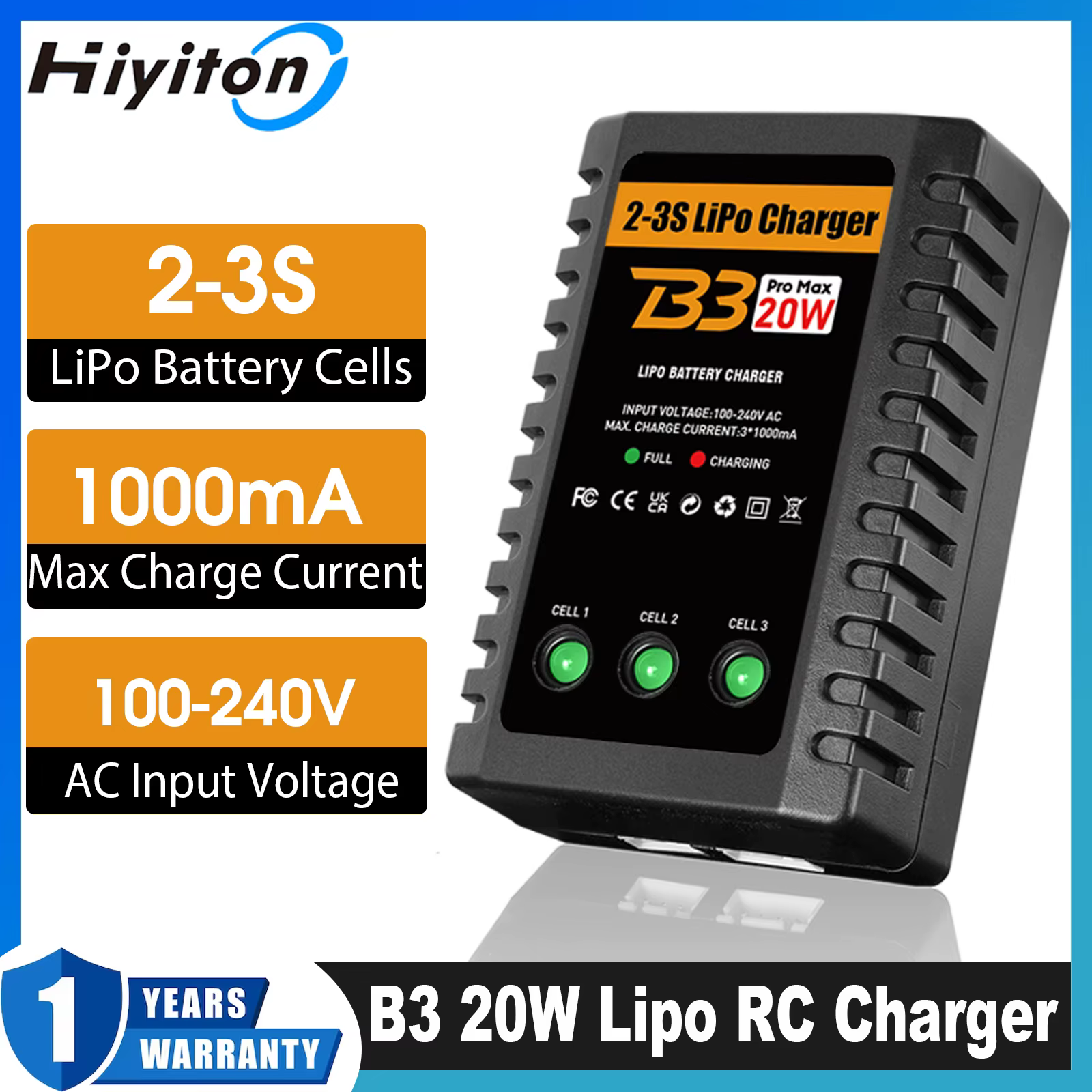 Cargador Lipo para batería Lipo 2-3S (7,4 V-11,1 V) 20W RC cargador LiPo Airsoft balanceador para coches RC pistolas Airsoft barcos RC 10,99€4.8178 vendidosEnvío gratis a partir de