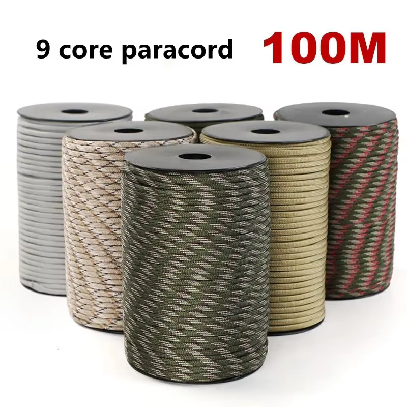 Cuerda Paracord de 9 núcleos, estándar militar, 50M/100M, 550, cuerda de paracaídas para exteriores de 4mm, paraguas de supervivencia, tienda, cordón, tendedero 7,33€15,93€ -539