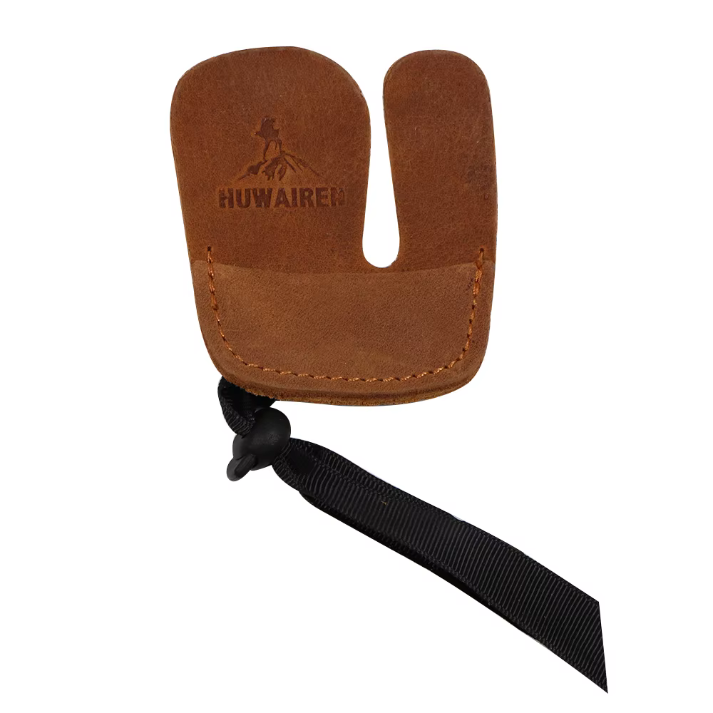 Protector de lengüeta para dedo de tiro con arco, equipo de protección de cuero de vaca para arco y flecha, accesorios de tiro de caza