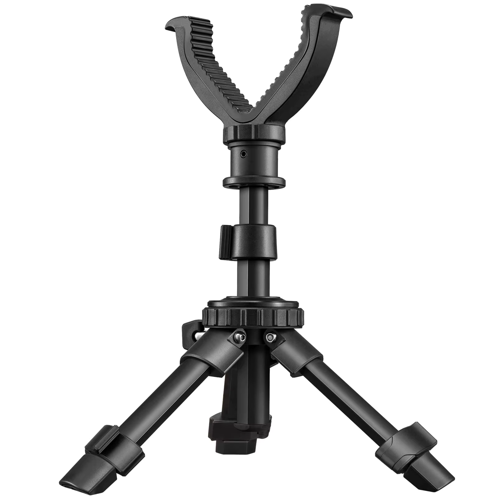 Trípode de descanso Altura ajustable duradera Rotación de 360 ​​​​grados Soporte de yugo en V Construcción de aluminio portátil para caza de objetivos y actividades al aire libre