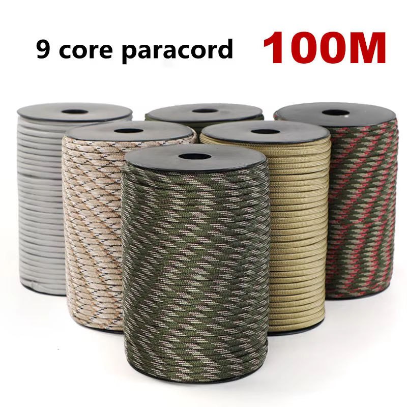 Cuerda Paracord de 9 núcleos, estándar militar, 100/50M, 550, cuerda de paracaídas para exteriores de 4mm, paraguas de supervivencia, tienda, cordón, tendedero 4,69€4.810.000+ vend