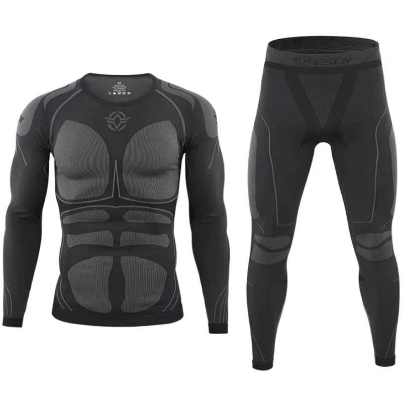 Ropa interior térmica táctica ajustada sin costuras para hombre, función deportiva al aire libre, entrenamiento transpirable, ropa interior térmica para ciclismo, Calzoncillos larg