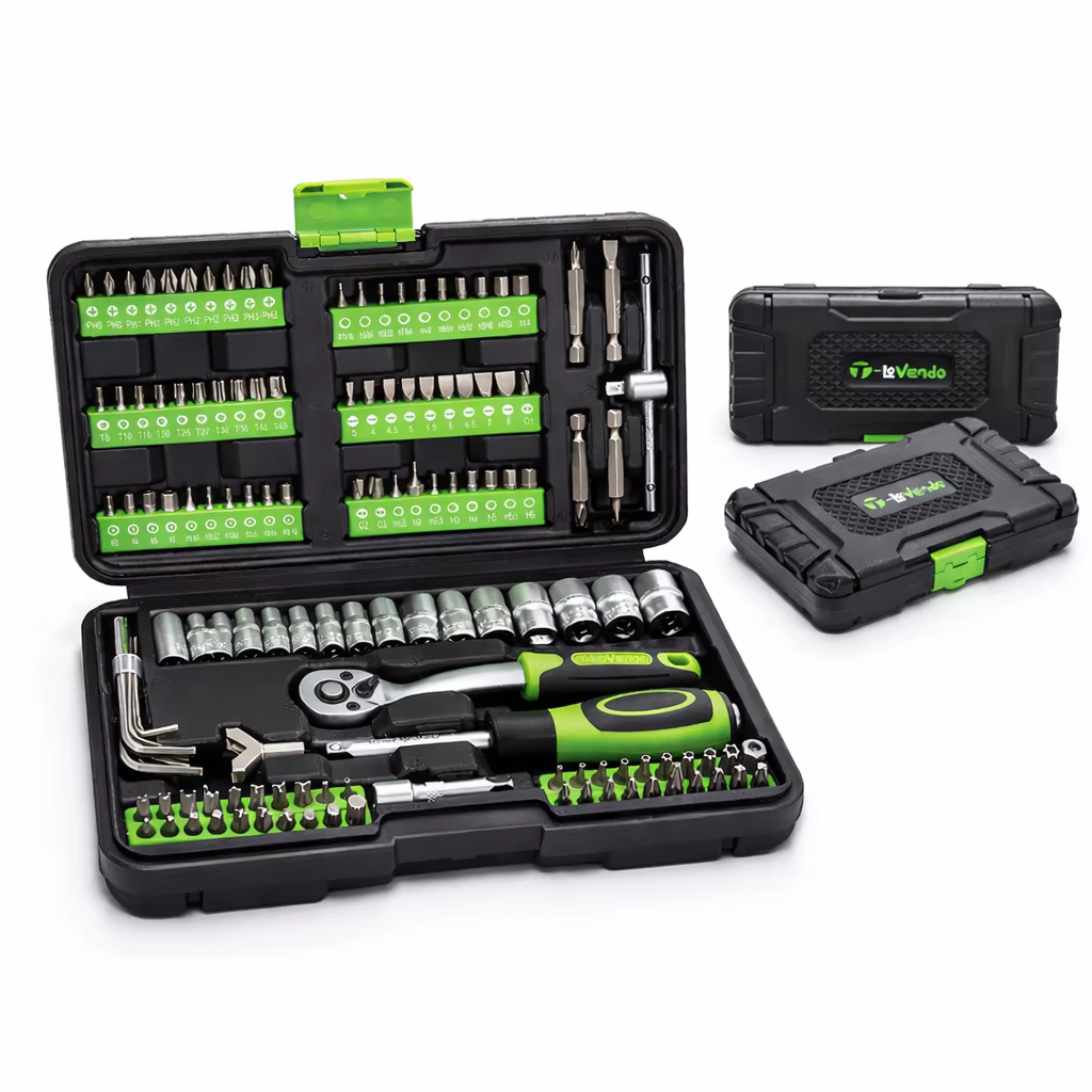 T-LoVendo Maletin de Herramientas juego 130 pcs piezas Caja Maleta para Taller Carraca Llaves Vaso Pequeña Portátil 14,72€23,99€ -38%4.82.000+ vendidosAhorra 9,27€Top ventas en Ali