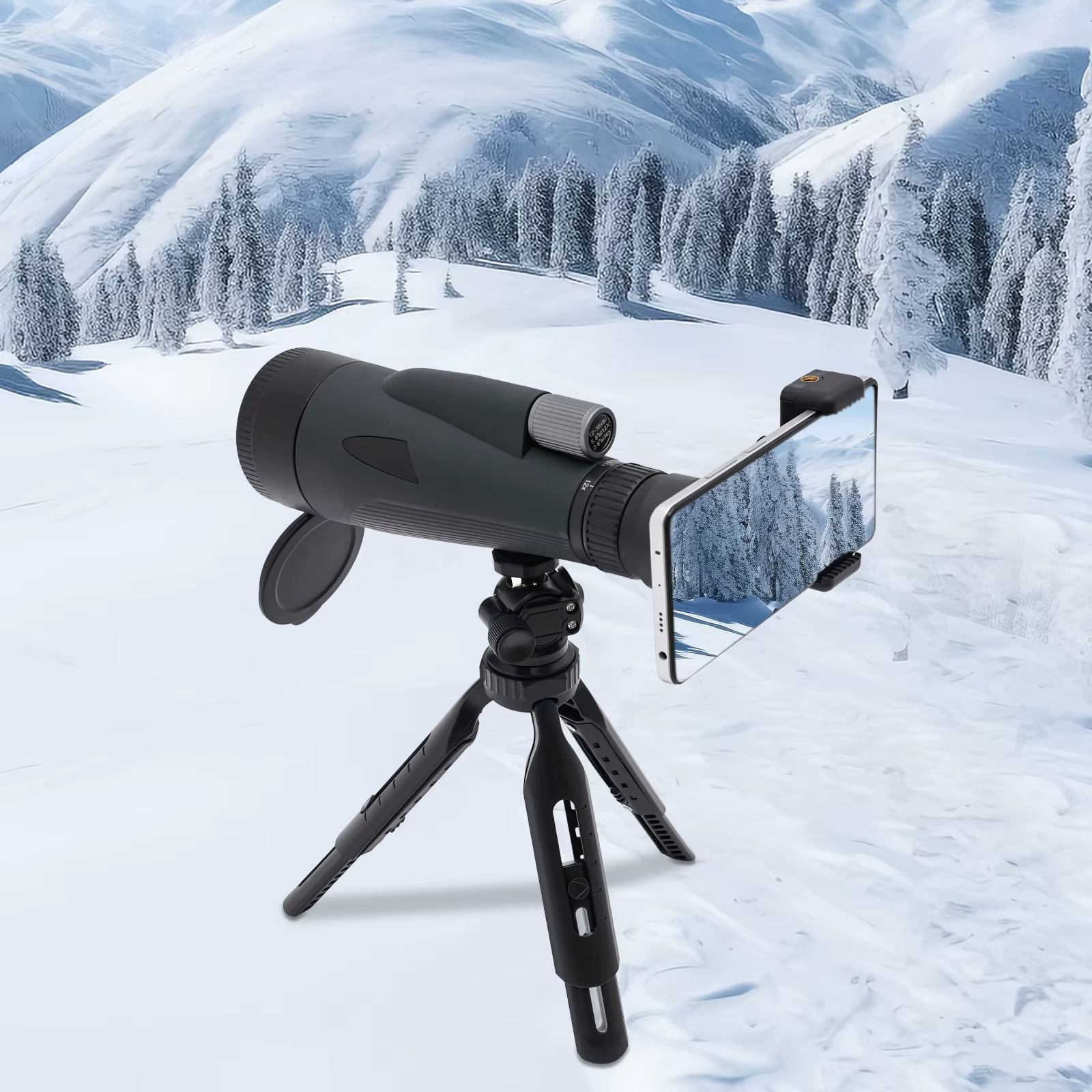 Telescopio monocular 12-36x60 con trípode, prisma BAK4, adaptador de teléfono, alcance monocular de 60 mm para observación de aves/senderismo/viajes 53,39€6 vendidosAhorra 49,28€Pr