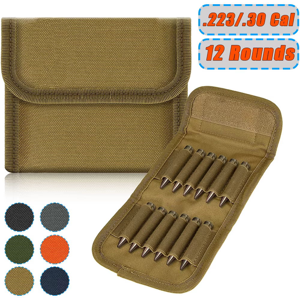Bolsa de munición para Rifle táctico, soporte de carcasa de culata, portador de cartuchos, bandolera de balas de utilidad para.223/.30Cal, 12/14 balas 3,19€4.8435 vendidos3,09€ por