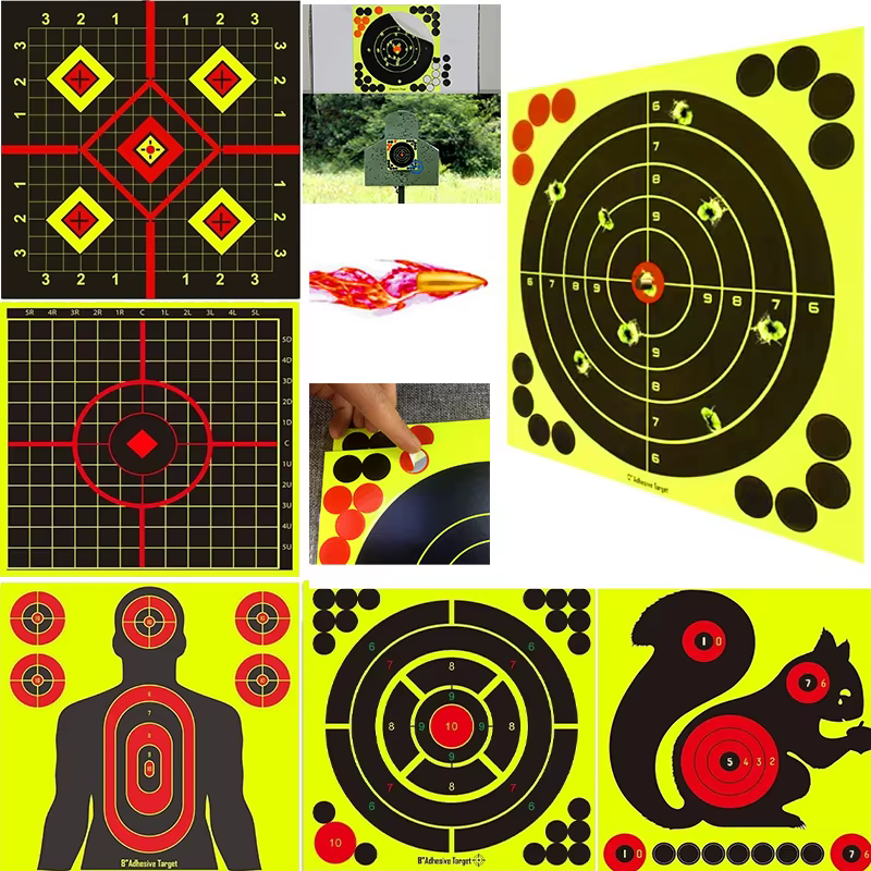 10 Uds. Pegatinas de objetivos de tiro, pegatina adhesiva de salpicaduras reactivas, accesorios de entrenamiento de tiro de pistola de papel de 8 pulgadas 4,39€(0,44€/ud)555 vendid