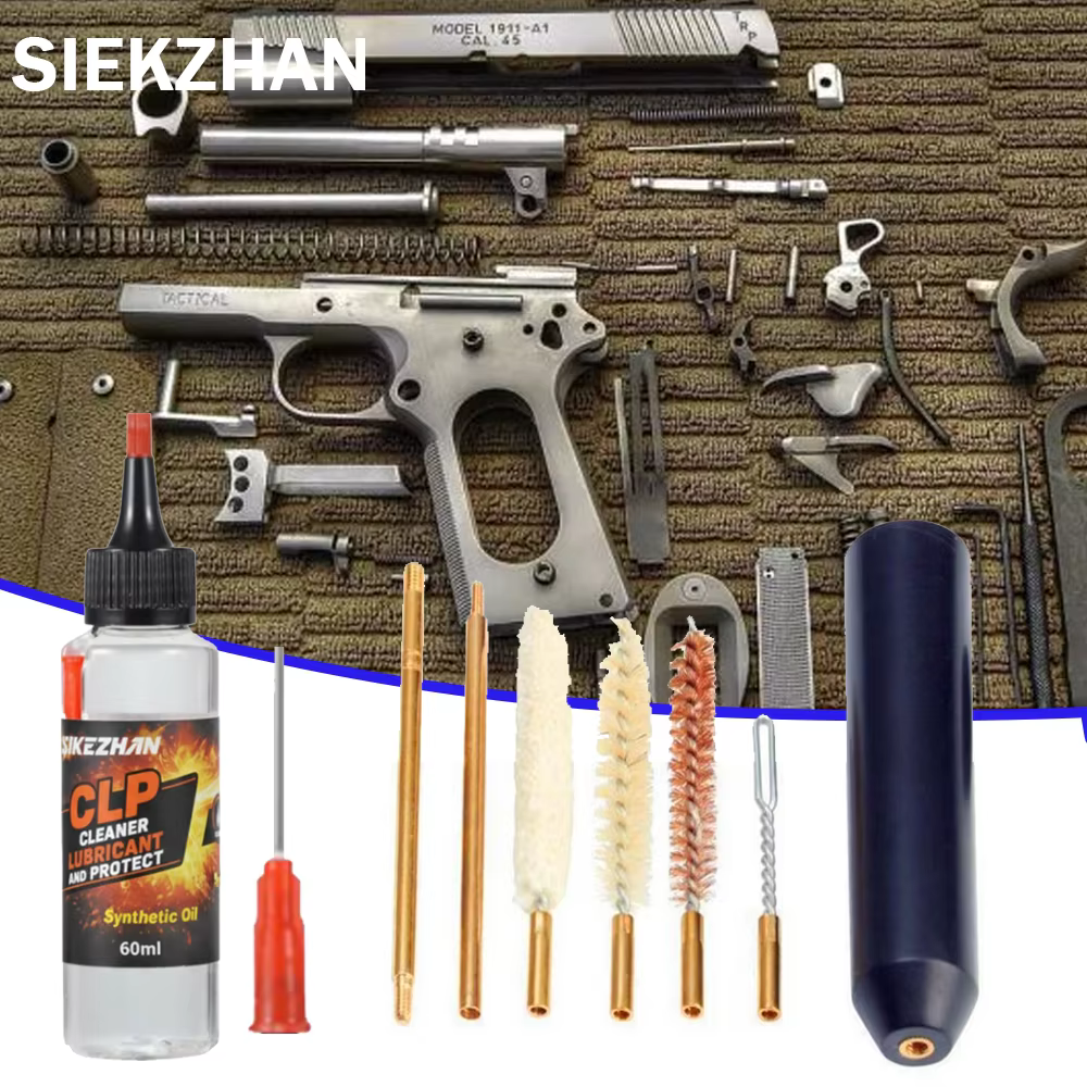 8 unids/set cepillo de varilla de pistola de mano tamaño de bolsillo Kit de limpieza de pistola para pistolas Cal.38/357/9Mm accesorios de herramientas de limpieza de pistola al ai