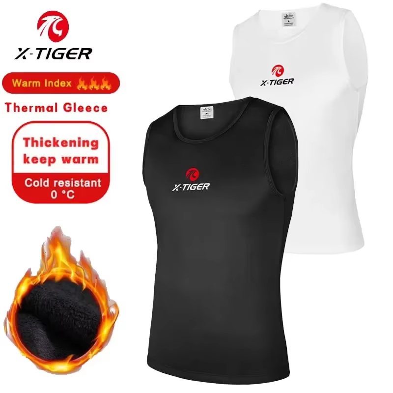 X-TIGER Capa Base de Lana de Invierno Chaleco Deportivo Térmico Correr y Ocio Capa Base Sin Mangas Top Térmico Ropa Unisex