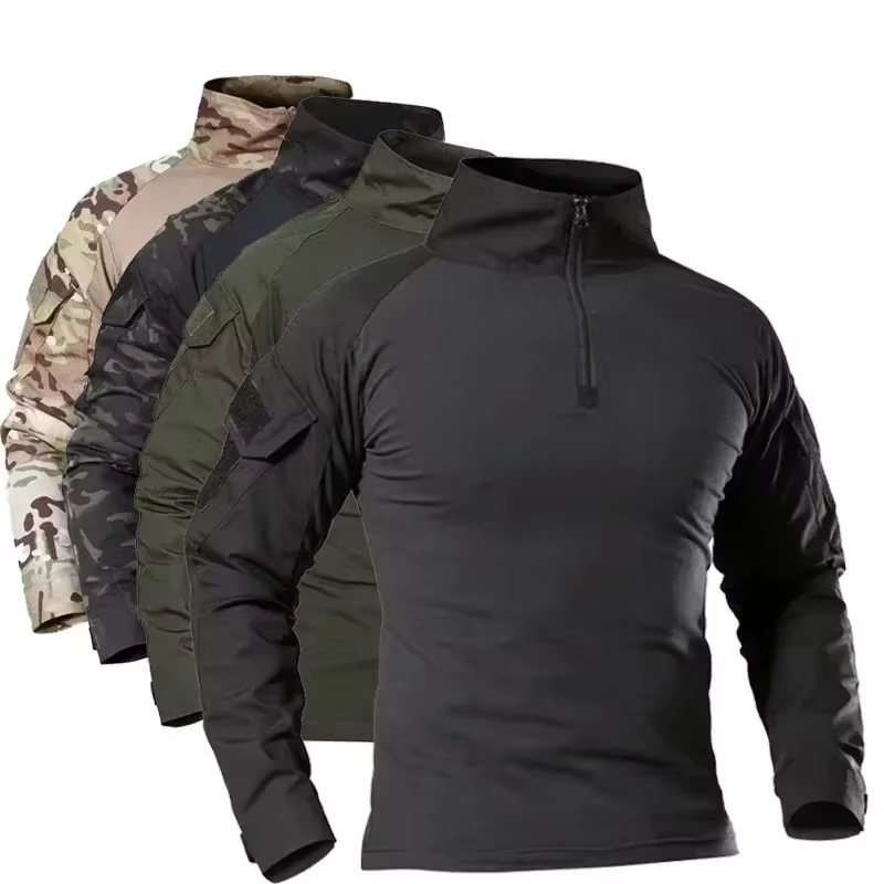 Camisas tácticas al aire libre para hombre, camisetas de senderismo, ropa de caza de manga larga de camuflaje, camisa de escalada, camisetas deportivas transpirables para hombre 21