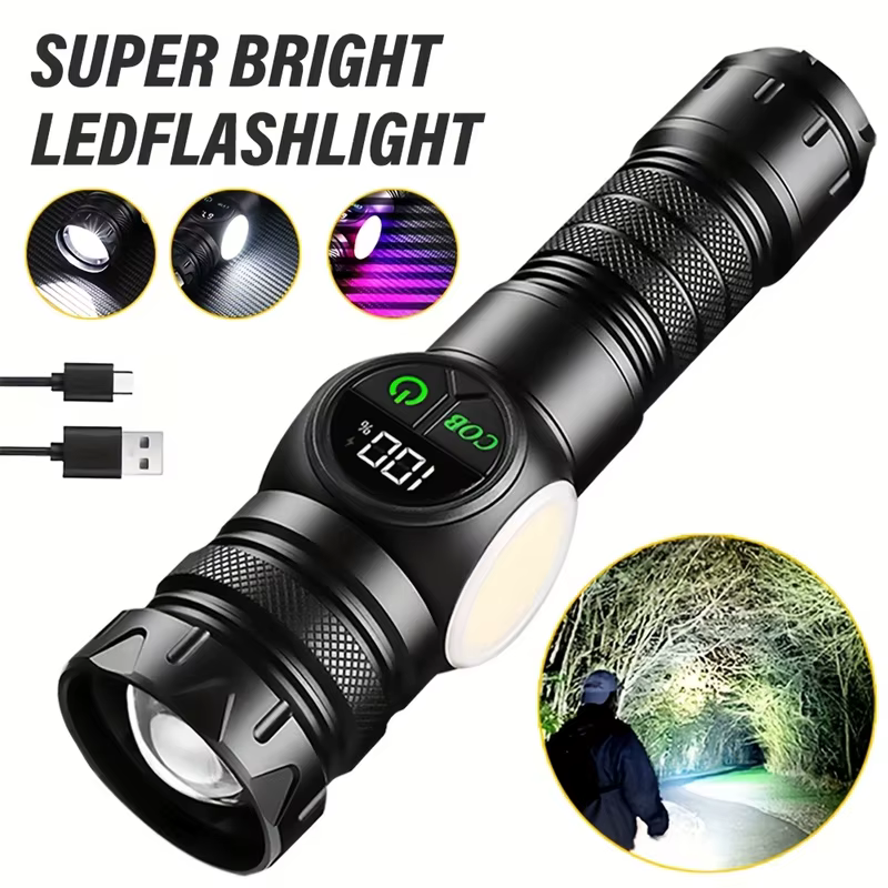 Linternas LED de alta potencia, linterna táctica magnética recargable por USB con luz lateral COB, linterna con Zoom para acampar y pescar 6,29€4.610.000+ vendidosAhorra 0,61€Top v